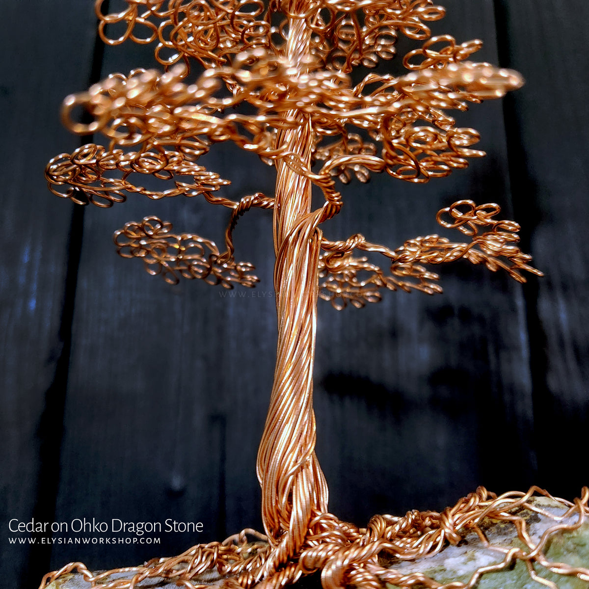 Extra Large Copper Wire Cascade Tree Sculpture on Ohko Dragon