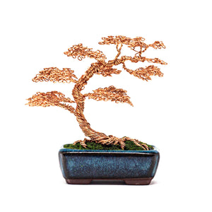 Copper Wire Bonsai Tree in Ceramic Pot