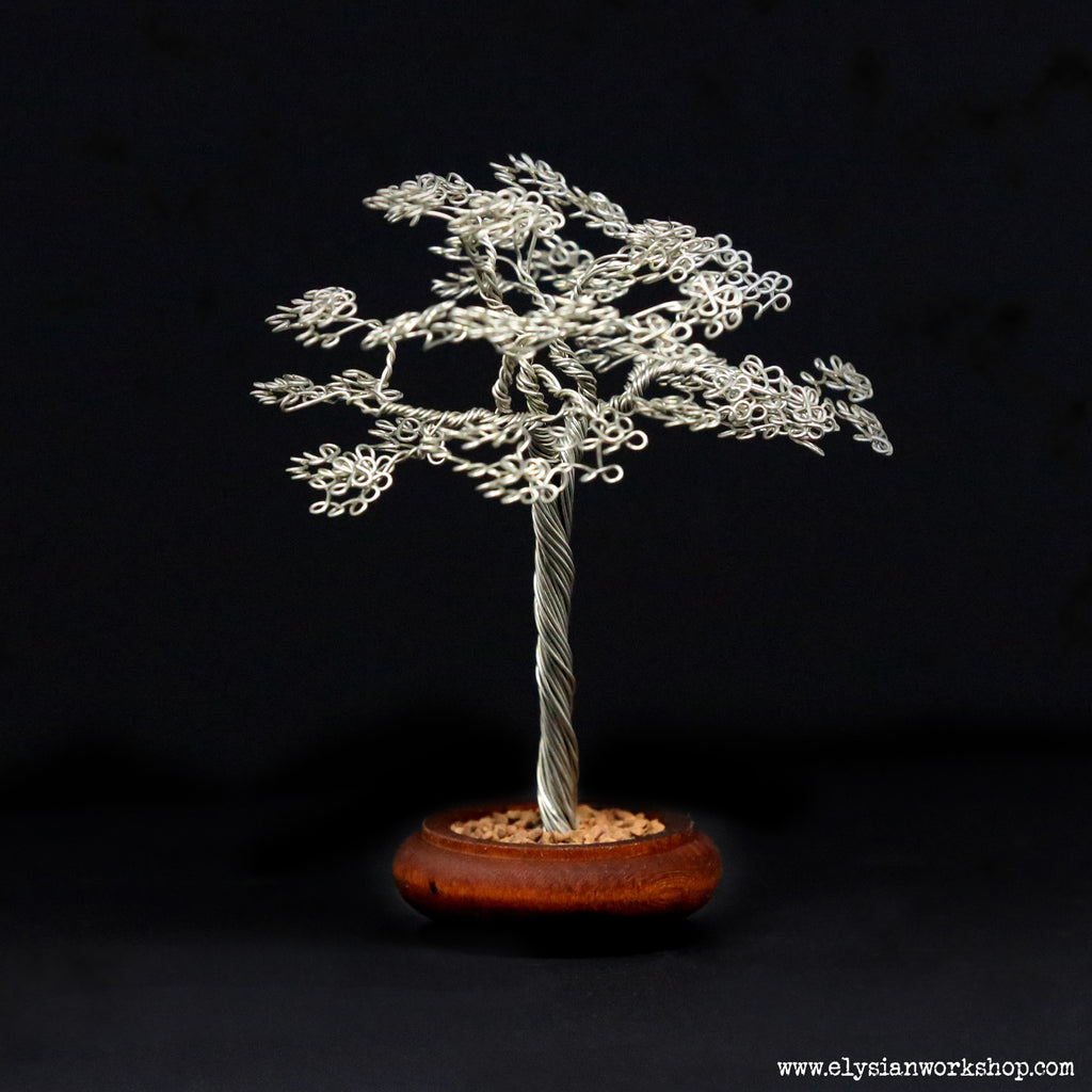 Tinner Copper Wire Bonsai in Wooden Pot