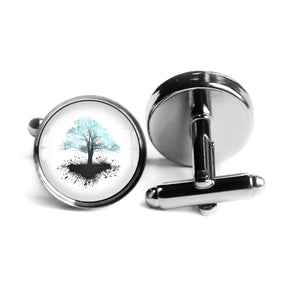 Rhodium Silver Cufflinks