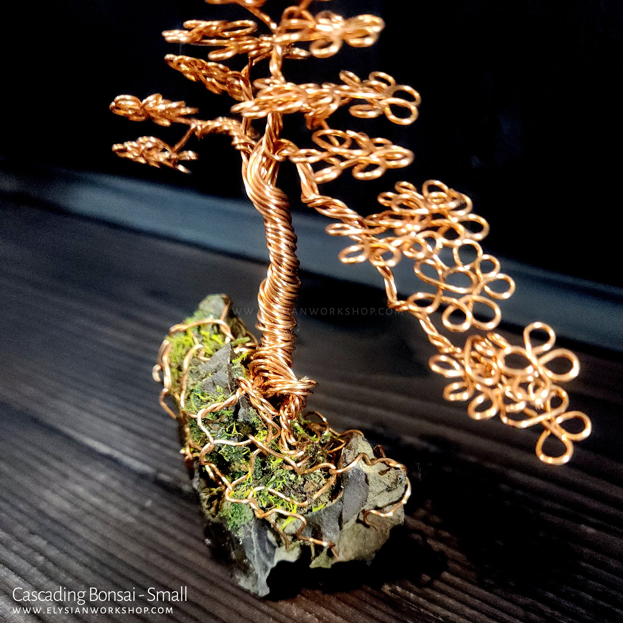 Lovely little Cascade Wire Bonsai on a nice unique Boulder Opal orders piece with an epoxy resin with small stone base.