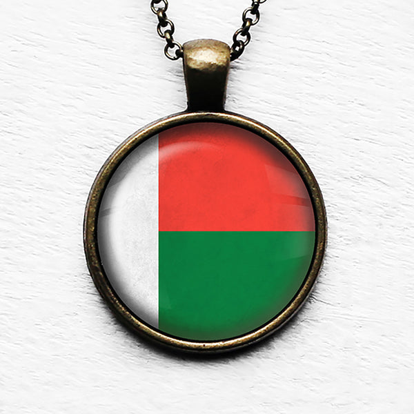 Republic of Madagascar Malagasy Flag Pendant & Necklace