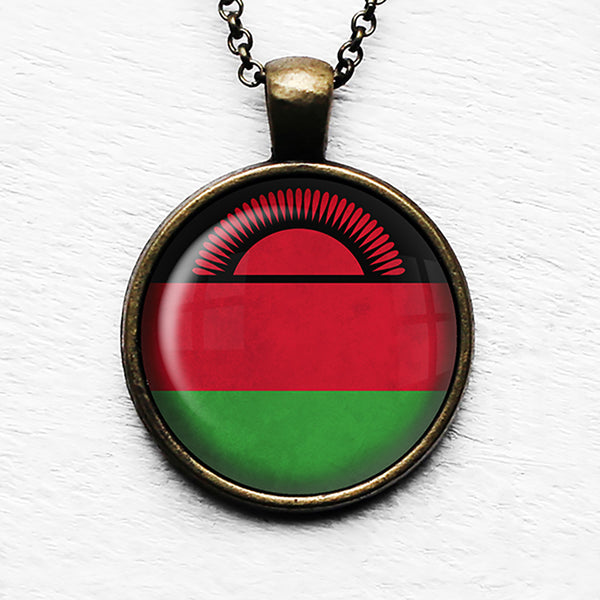 Republic of Malawi Malawian Flag Pendant & Necklace