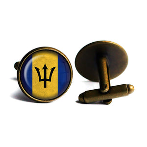 Barbados Barbadian Flag Antique Bronze Cufflinks