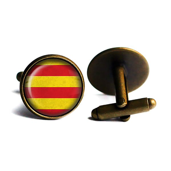 Catalonia Catalonian Flag Antique Bronze Cufflinks