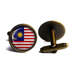 Malaysia Malaysian Flag Antique Bronze Cufflinks