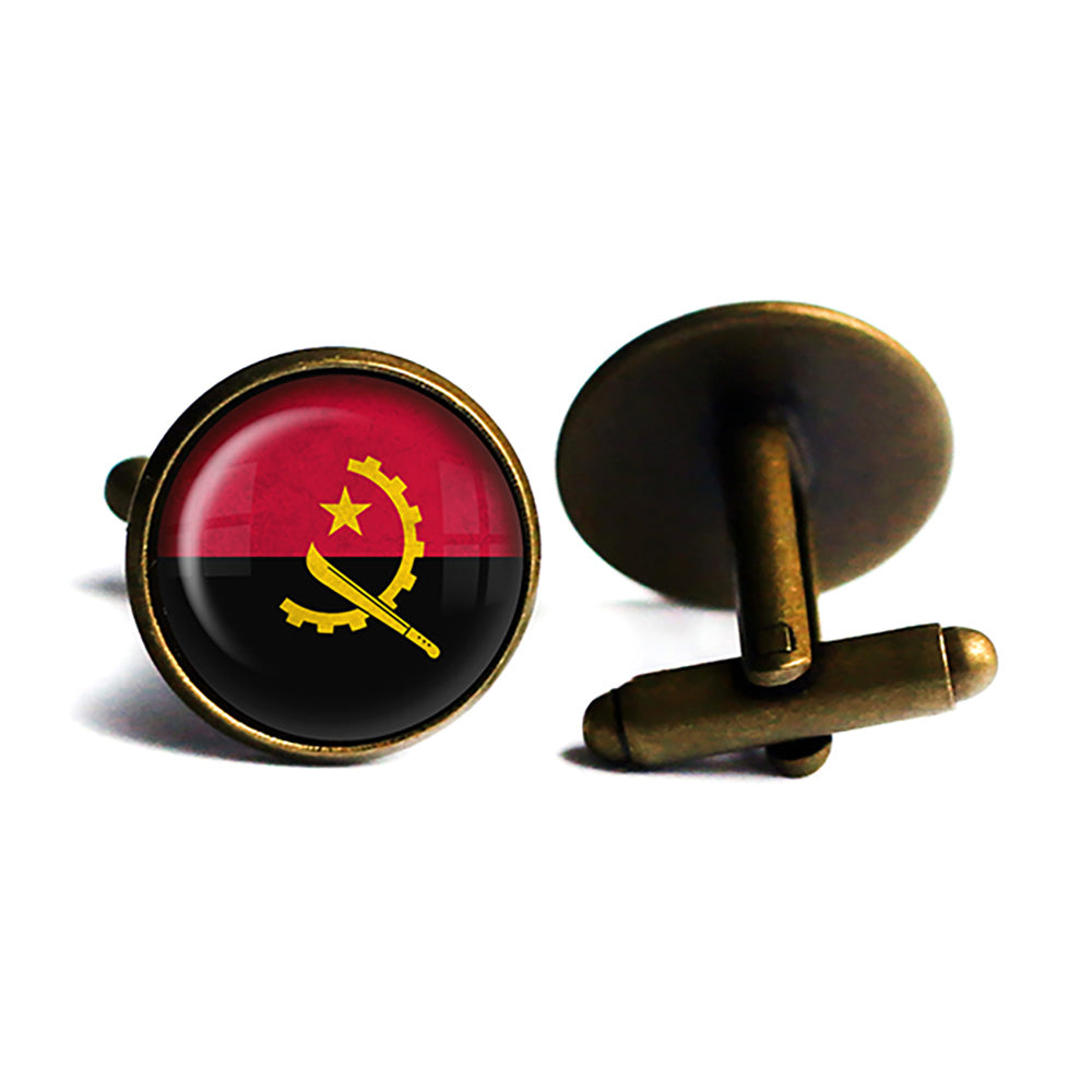 Republic of Angola Angolan Flag Antique Bronze Cufflinks