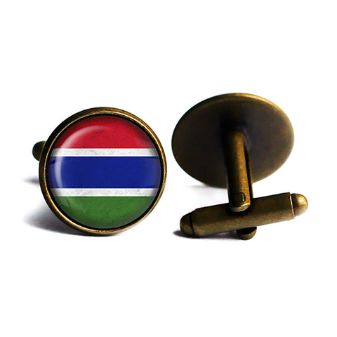 Republic of The Gambia Gambian Flag Antique Bronze Cufflinks