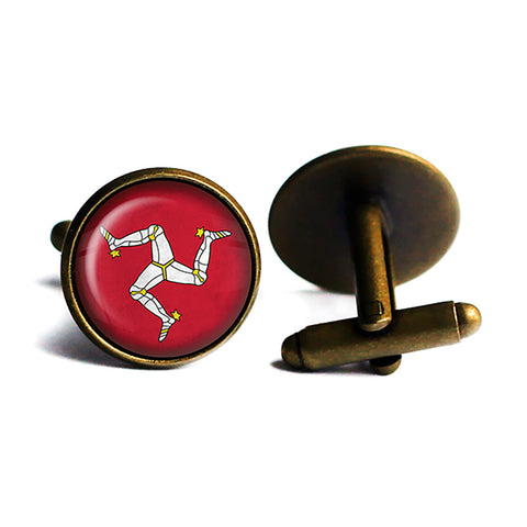 Isle of Man Manx Flag Antique Bronze Cufflinks