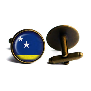 Curacao Curaçaoan Flag Antique Bronze Cufflinks