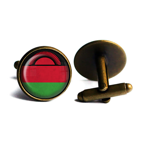 Republic of Malawi Malawian Flag Antique Bronze Cufflinks