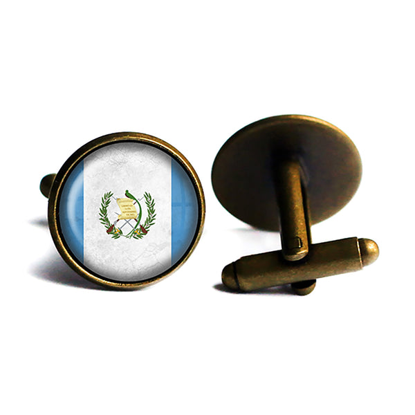 Republic of Guatemala Guatemalan Flag Antique Bronze Cufflinks