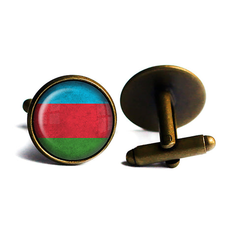 Republic of Azerbaijan Flag Antique Bronze Cufflinks