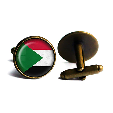 Republic of the Sudan Sudanese Flag Antique Bronze Cufflinks