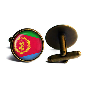 State of Eritrea Flag Antique Bronze Cufflinks