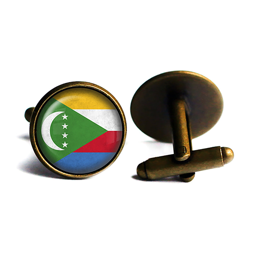 Union of the Comoros Comorian Flag Antique Bronze Cufflinks