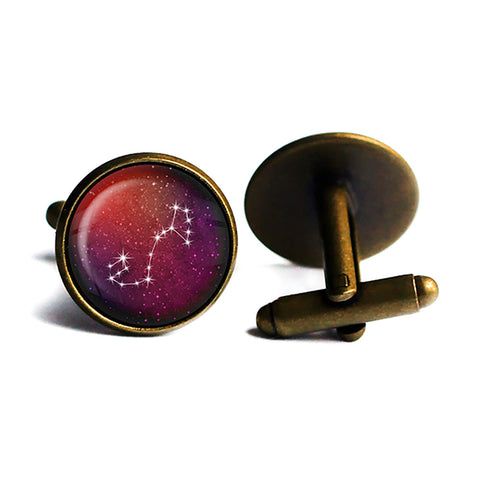 Zodiac Symbol Astrology Scorpio Star Star Constellation Antique Bronze Cufflinks