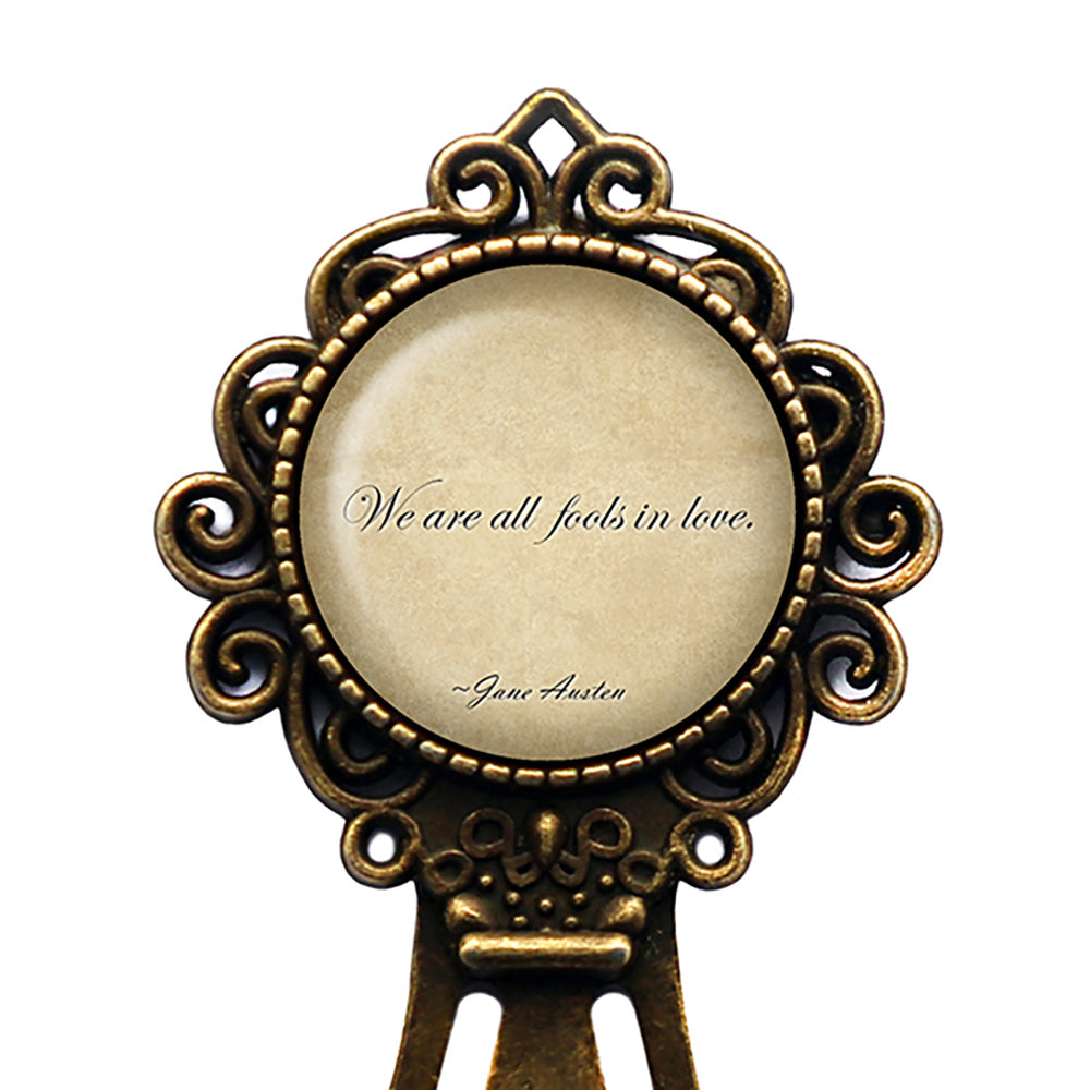 Jane Austen We Are All Fools in Love from Pride and Prejudice Bronze Bookmark