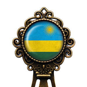 Republic of Rwanda Rwandan Rwandese Flag Bronze Bookmark