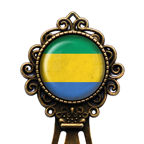 Gabonese Republic Gabon Flag Bronze Bookmark