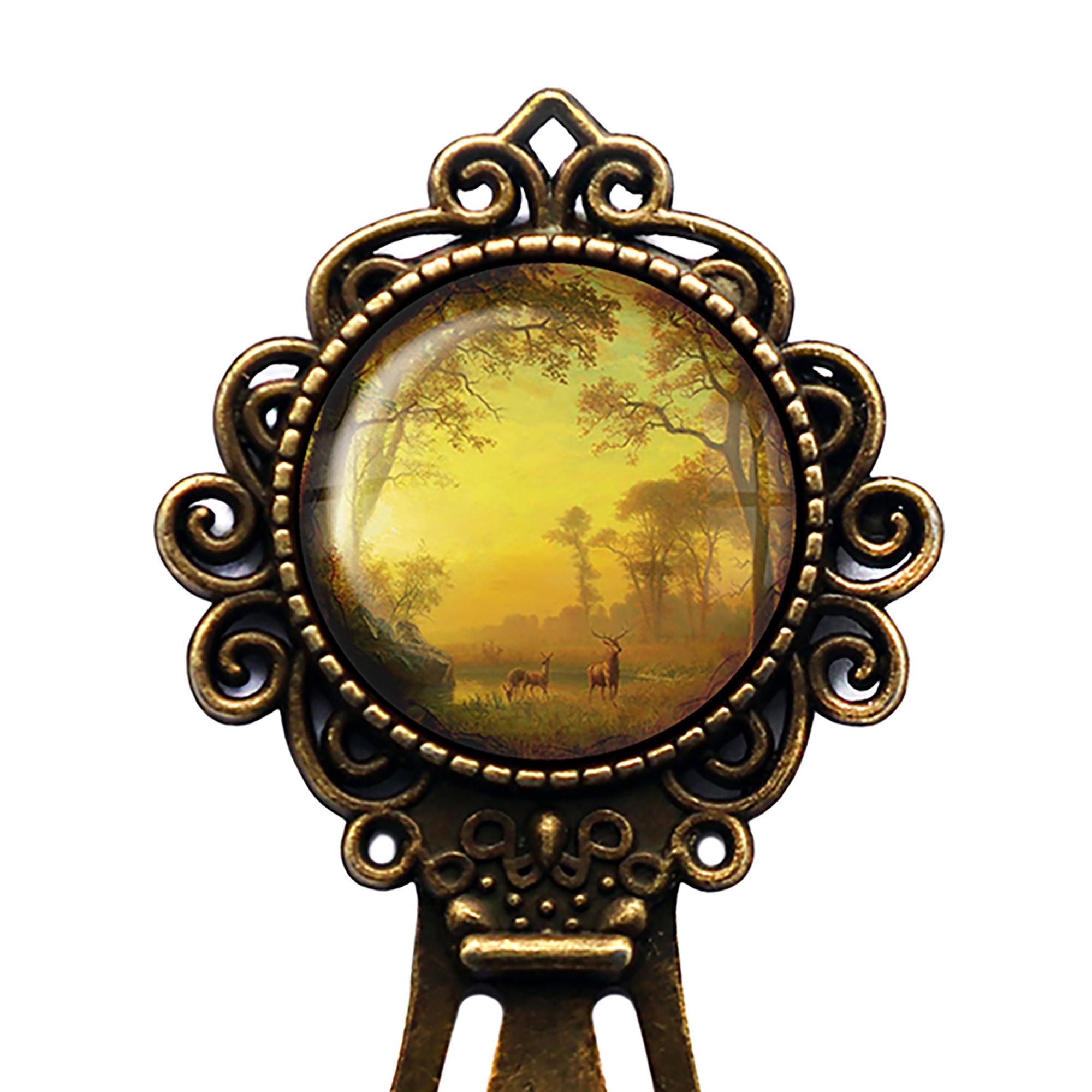 Albert Bierstadt Light in the Forest Classic Artwork Bronze Bookmark