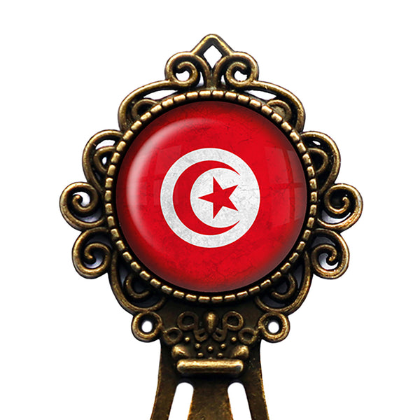 Republic of Tunisia Tunisian Flag Bronze Bookmark