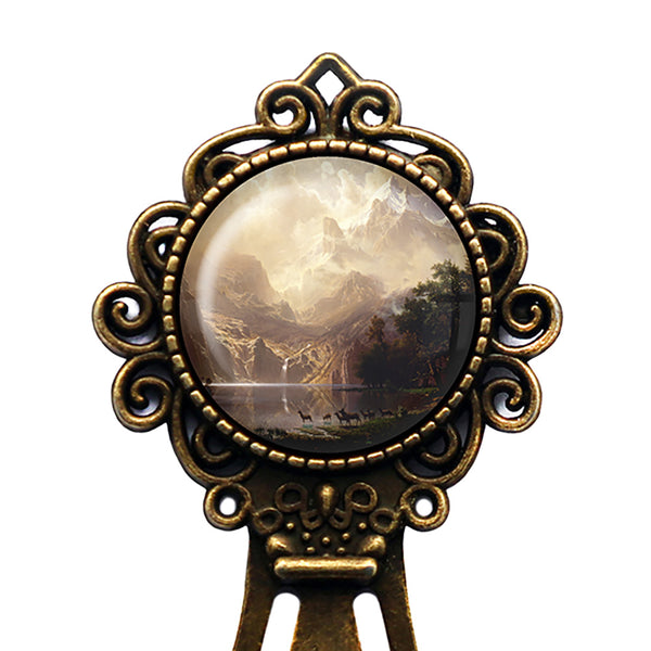 Albert Bierstadt Among the Sierra Nevada California Classic Artwork Bronze Bookmark