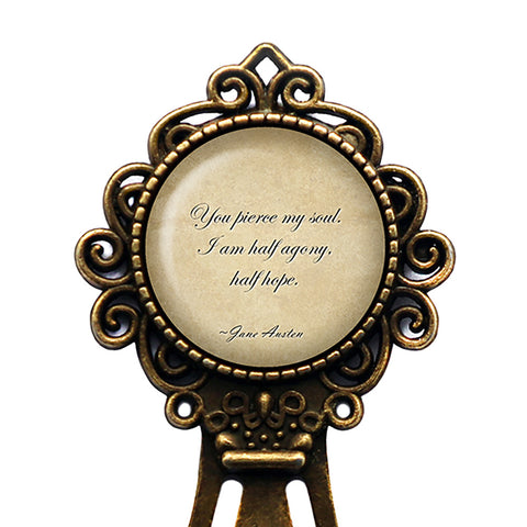 Jane Austen You Pierce My Soul from Persuation Bronze Bookmark