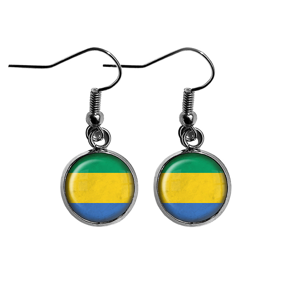 Gabonese Republic Gabon Flag Surgical Steel Earrings