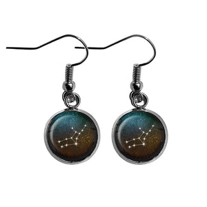 Zodiac Symbol Astrology Virgo Star Constellation Surgical Steel Earrings