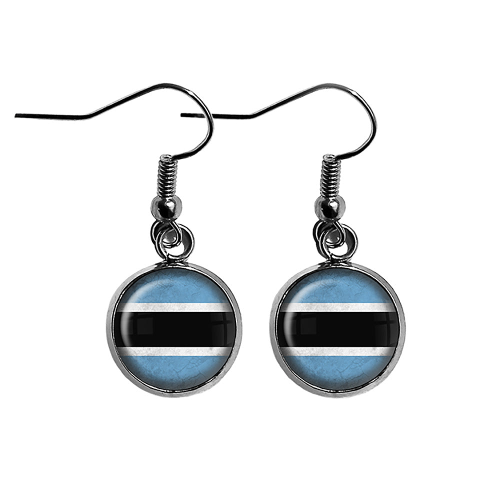 Republic of Botswana Flag Surgical Steel Earrings