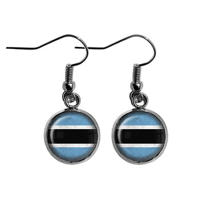 Republic of Botswana Flag Surgical Steel Earrings