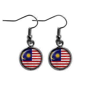 Malaysia Malaysian Flag Surgical Steel Earrings