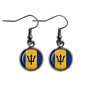 Barbados Barbadian Flag Surgical Steel Earrings