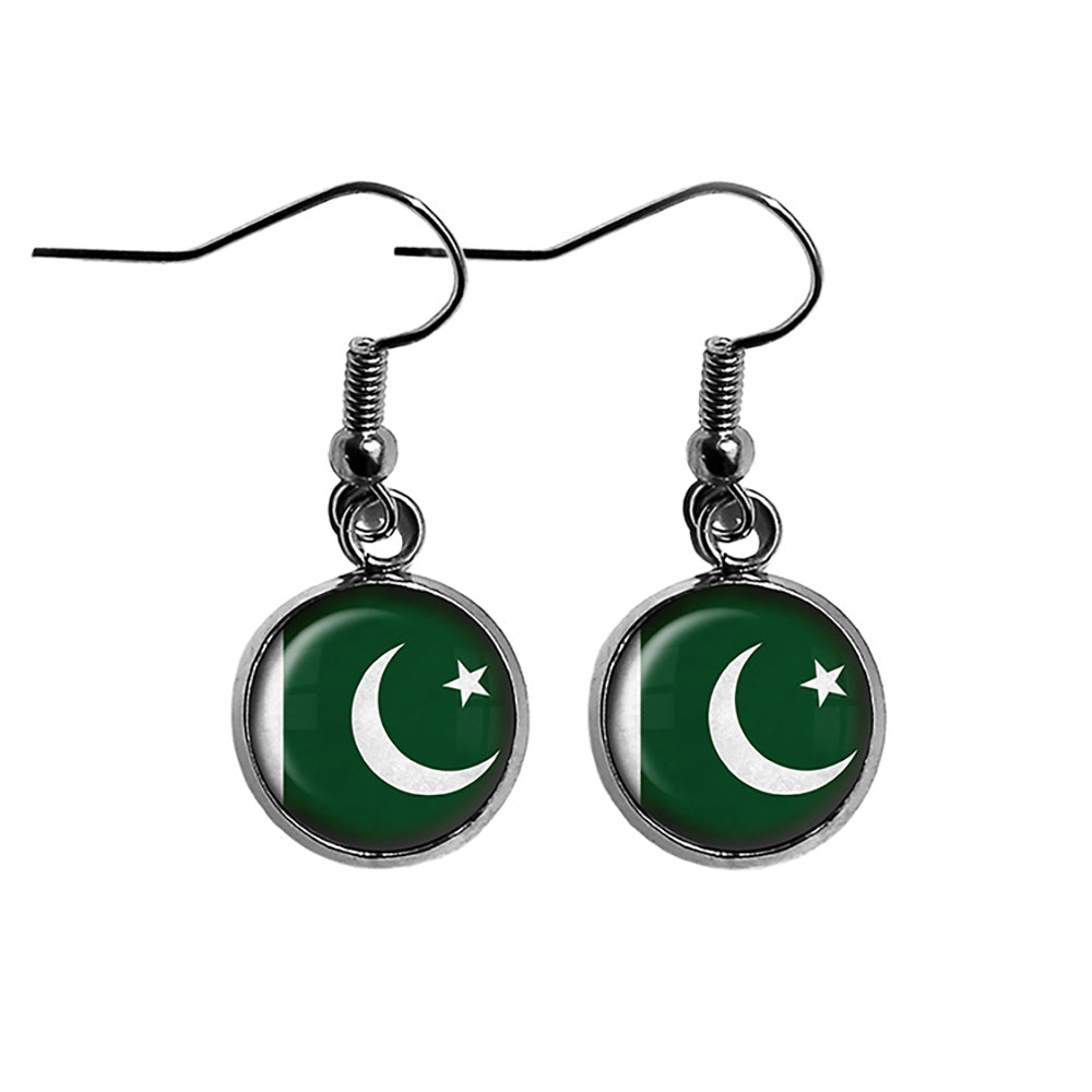 Islamic Republic of Pakistan Flag Surgical Steel Earrings