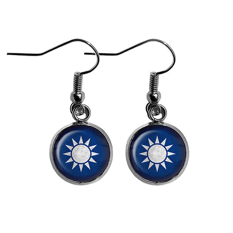 Taiwan Taiwanese Flag Surgical Steel Earrings