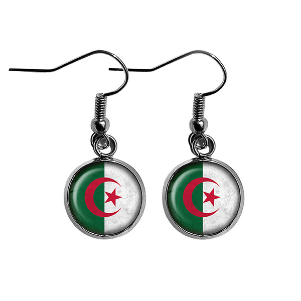 People's Democratic Republic of Algeria Algerian Flag Surgical Steel Earrings