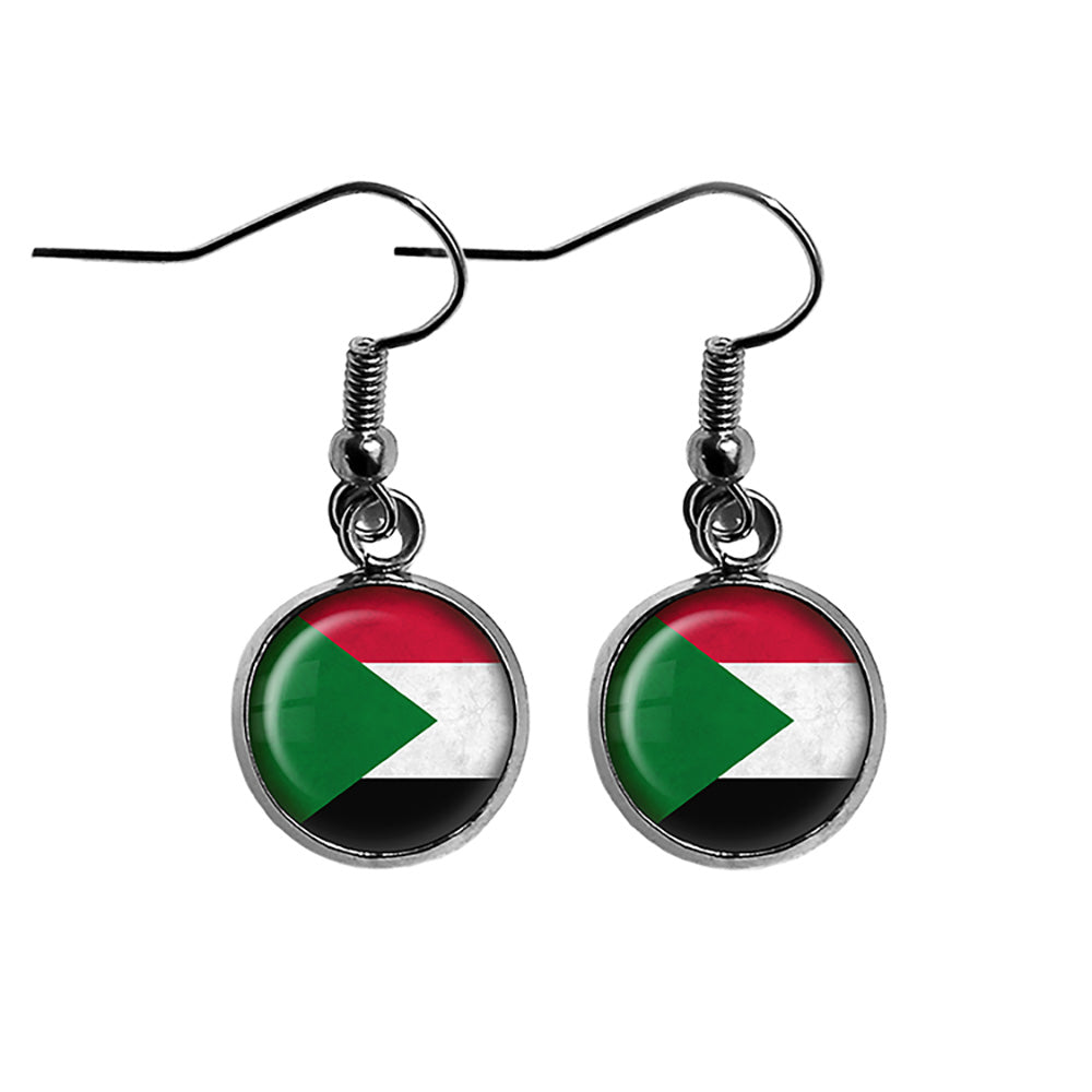 Republic of the Sudan Sudanese Flag Surgical Steel Earrings