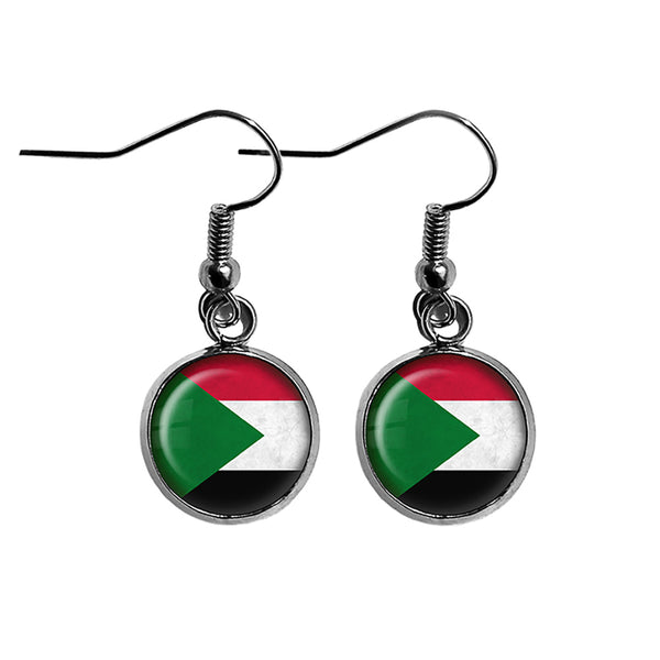 Republic of the Sudan Sudanese Flag Surgical Steel Earrings