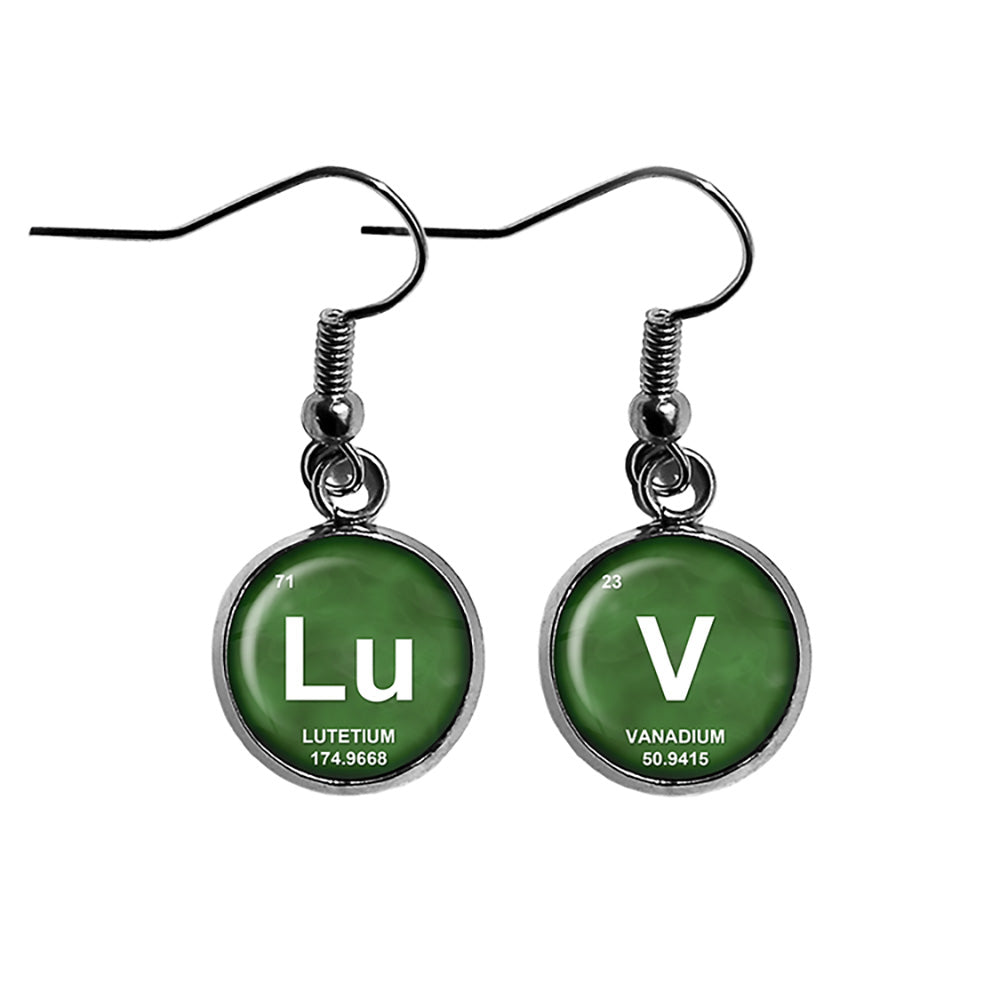 Periodic Table Elements LuV Lutetium Vanadium Geek Surgical Steel Earrings