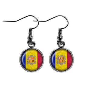 Principality of Andorra Andorran Flag Surgical Steel Earrings