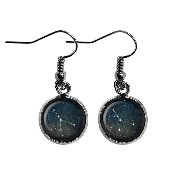 Zodiac Symbol Astrology Cancer Star Constellation Surgical Steel Earrings