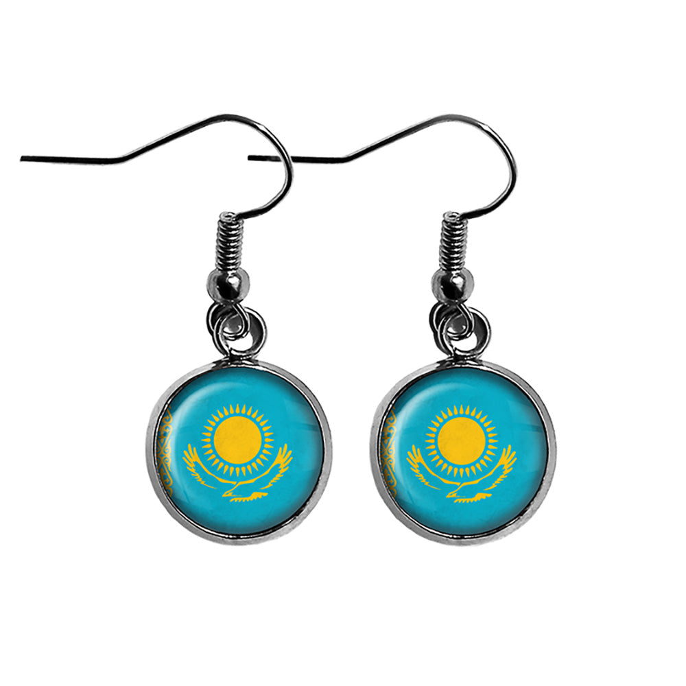 Republic of Kazakhstan Kazakhstani Flag Surgical Steel Earrings