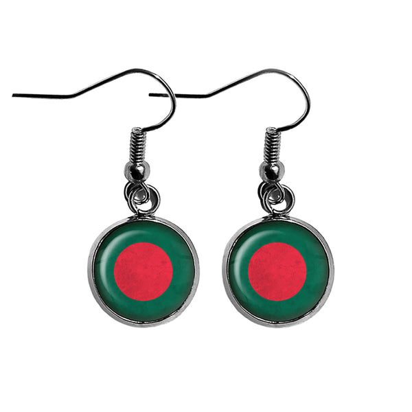 Bangladesh Bangladeshi Flag Surgical Steel Earrings