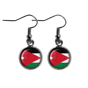 Kingdom of Jordan Jordanian Flag Surgical Steel Earrings