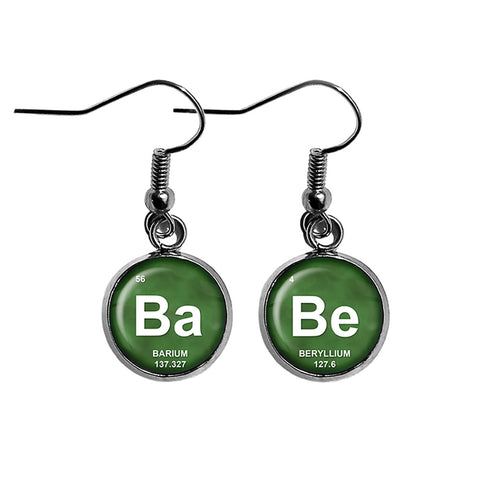 Periodic Table Elements BaBe Barium Beryllium Geek Baby Surgical Steel Earrings