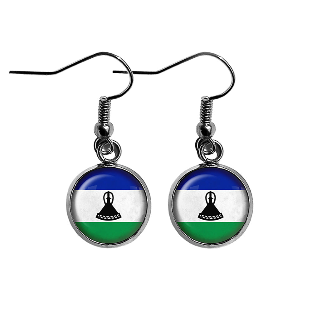 Kingdom of Lesotho Lesothan Flag Surgical Steel Earrings