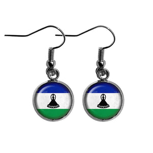 Kingdom of Lesotho Lesothan Flag Surgical Steel Earrings