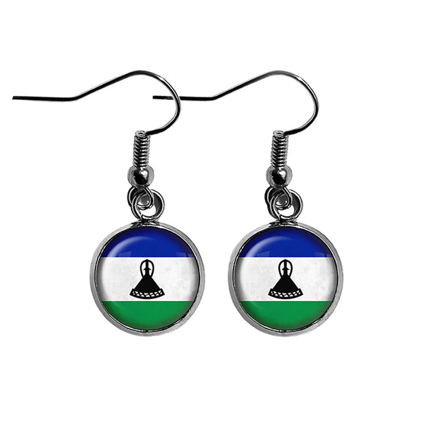 Kingdom of Lesotho Lesothan Flag Surgical Steel Earrings