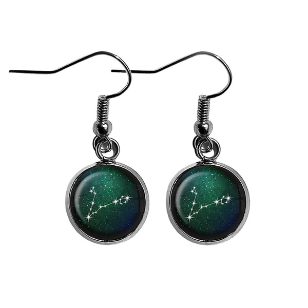 Zodiac Symbol Astrology Pisces Star Constellation Surgical Steel Earrings